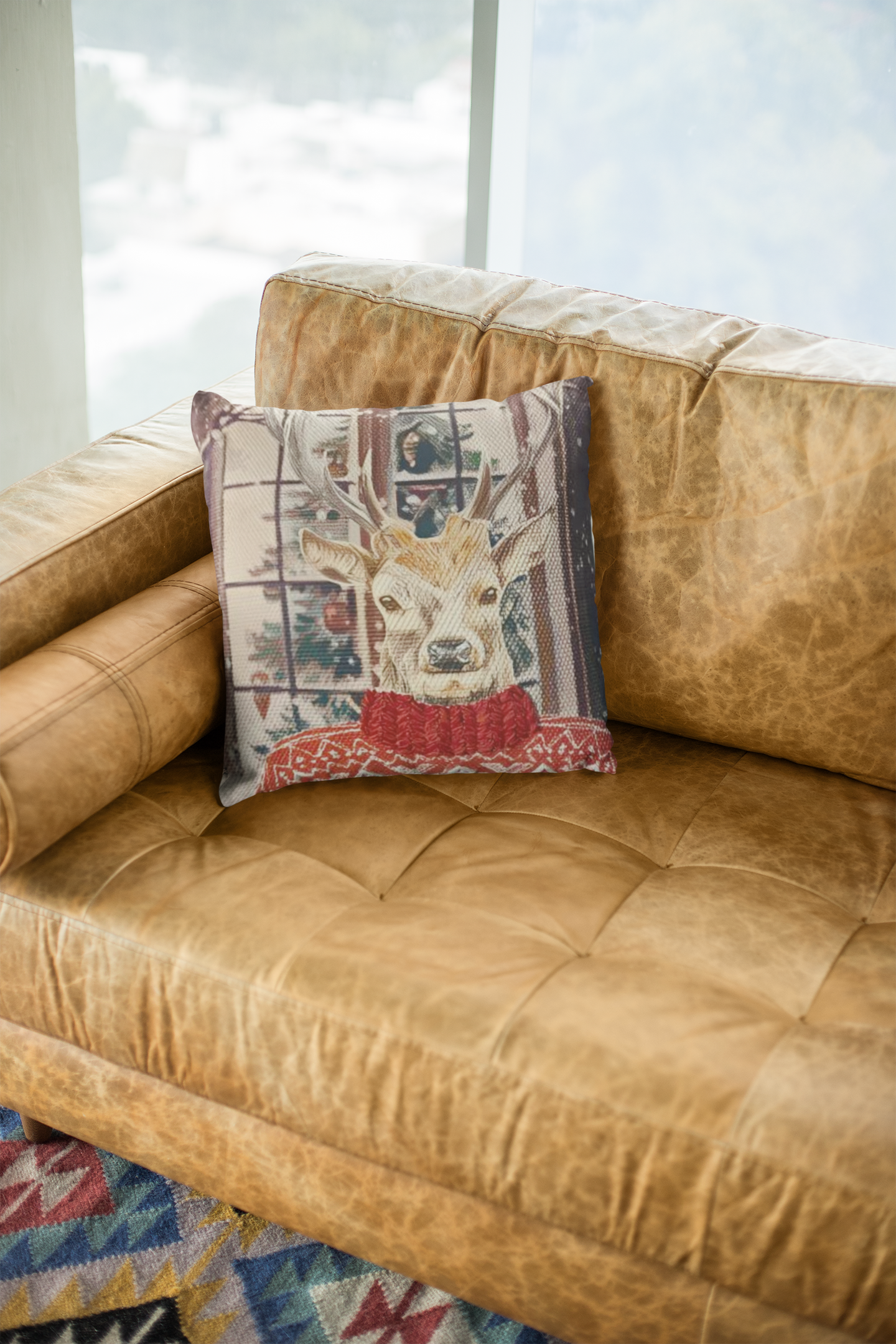 Holiday Reindeer Pillow Cover